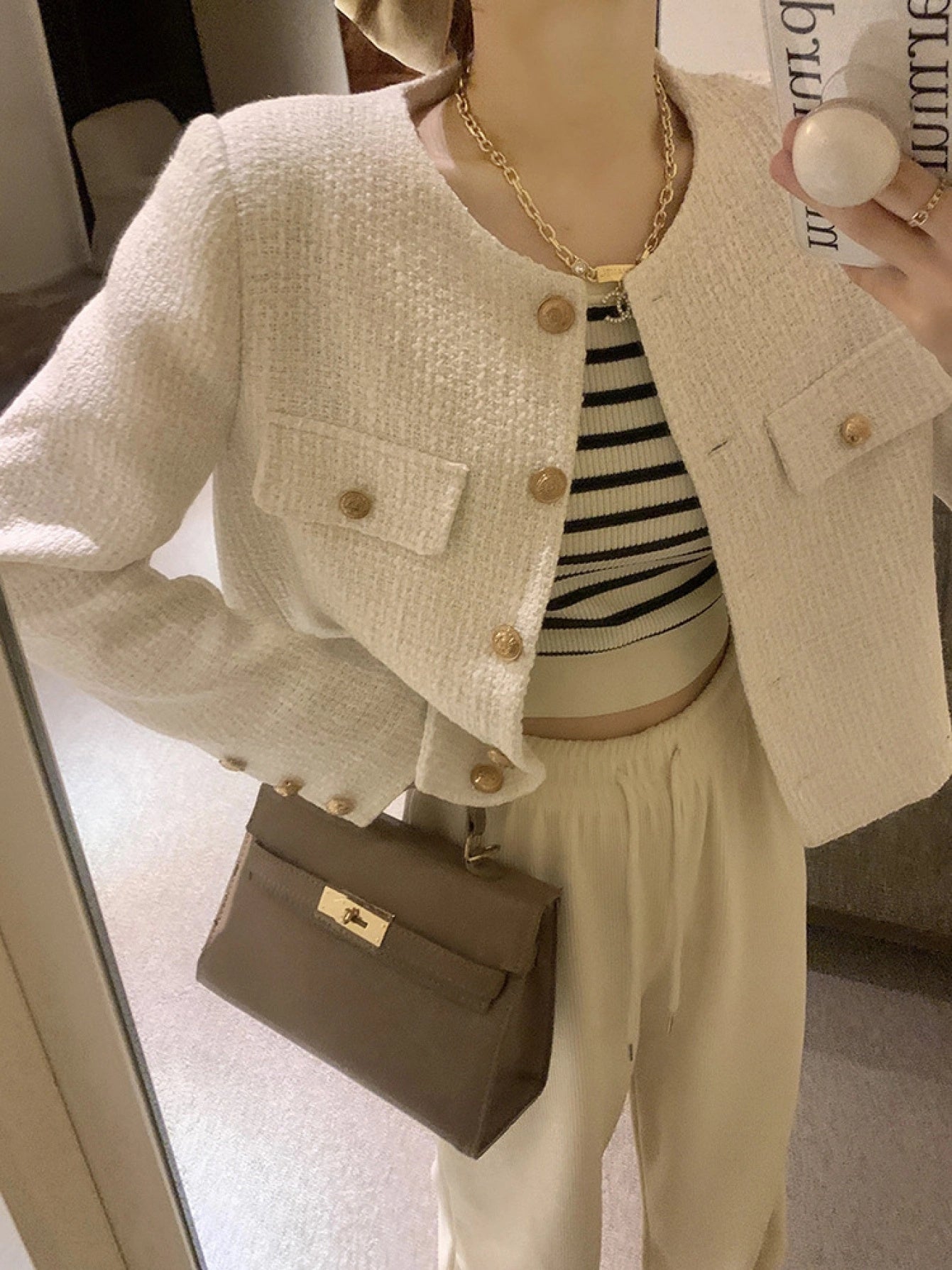 Thickened Short Coat Women's Autumn and Winter New French High-End Street Style Versatile Top