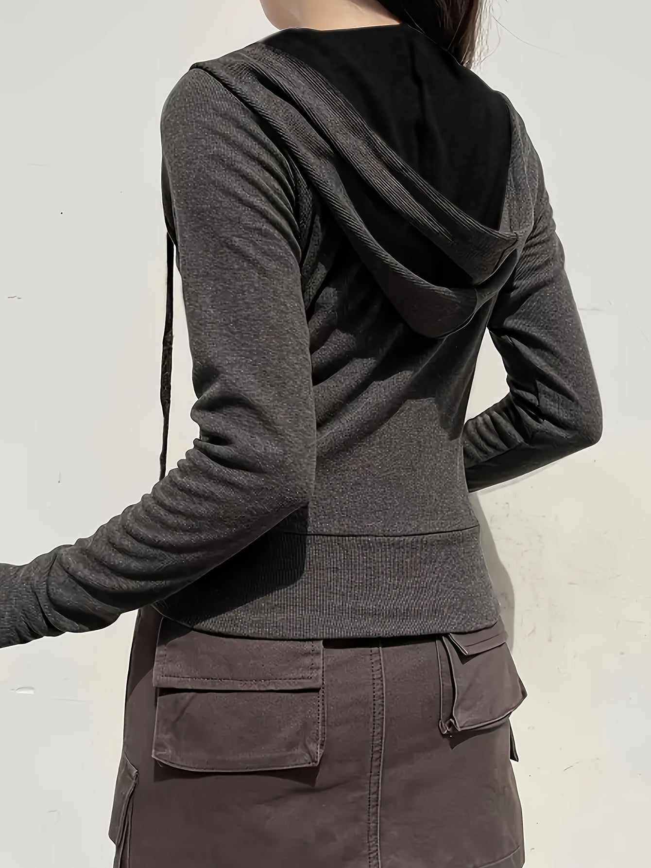 Women'S Casual Hooded Jacket with Pockets - Long Sleeve Zip-Up Hooded Sweatshirt, Olive Green, All-Season Comfort, Casual Streetwear Style, Casual Wear Hoodie | Zipup Hoodie | Functional Pockets