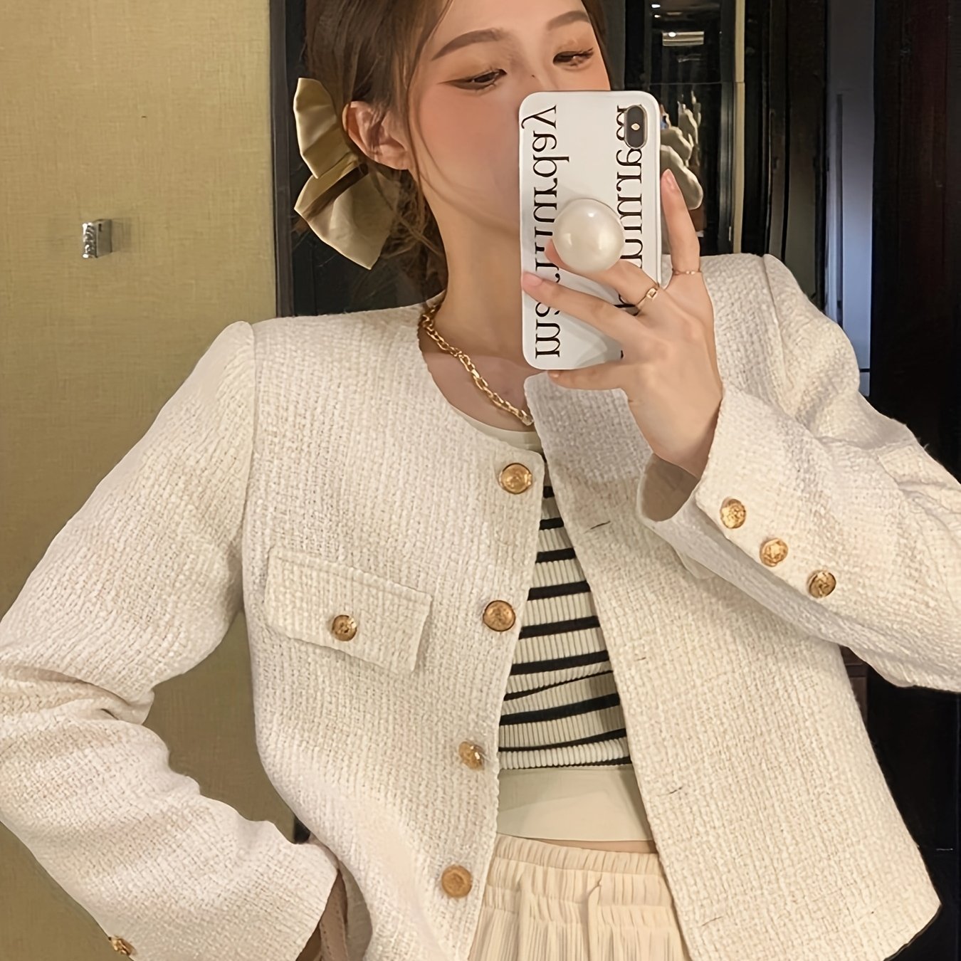 Thickened Short Coat Women's Autumn and Winter New French High-End Street Style Versatile Top