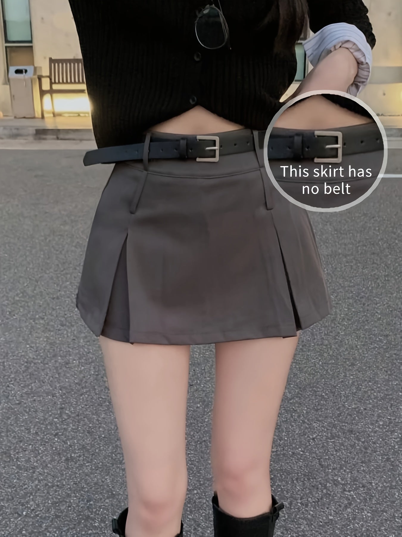 Women'S High-Waisted Pleated Mini Skirt - Black, A-Line, Zipper Closure, No Belt, Summer Fashion, Casual to Formal Wear, Casual Attire | Aline Skirt | Zipper Closure Skirt