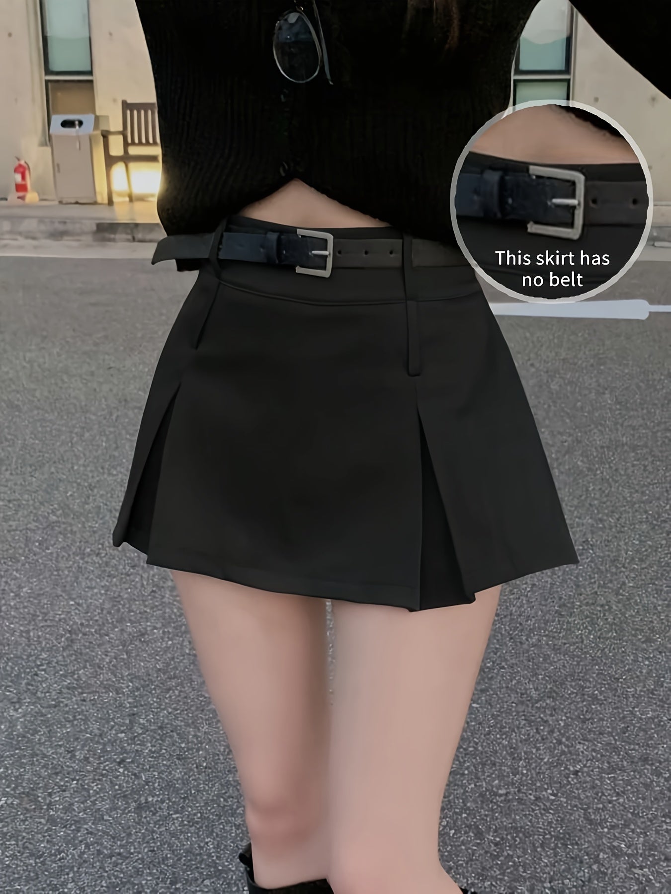 Women'S High-Waisted Pleated Mini Skirt - Black, A-Line, Zipper Closure, No Belt, Summer Fashion, Casual to Formal Wear, Casual Attire | Aline Skirt | Zipper Closure Skirt