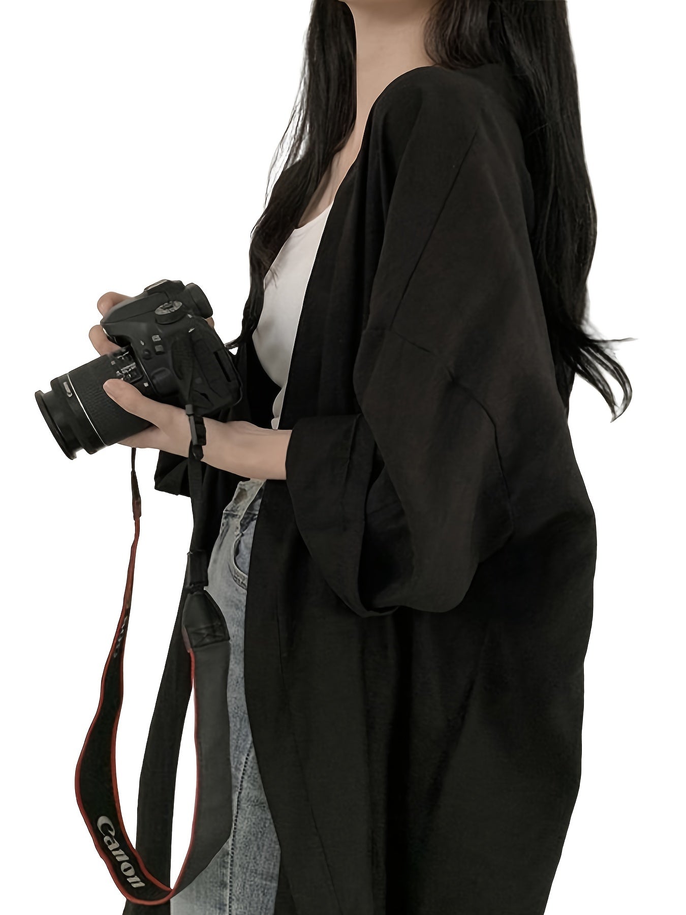 Women Long Cardigan Simple Solid Color Long Sleeve Loose Fit Bottom Split Slim Coat Summer Long Sunscreen Jacket