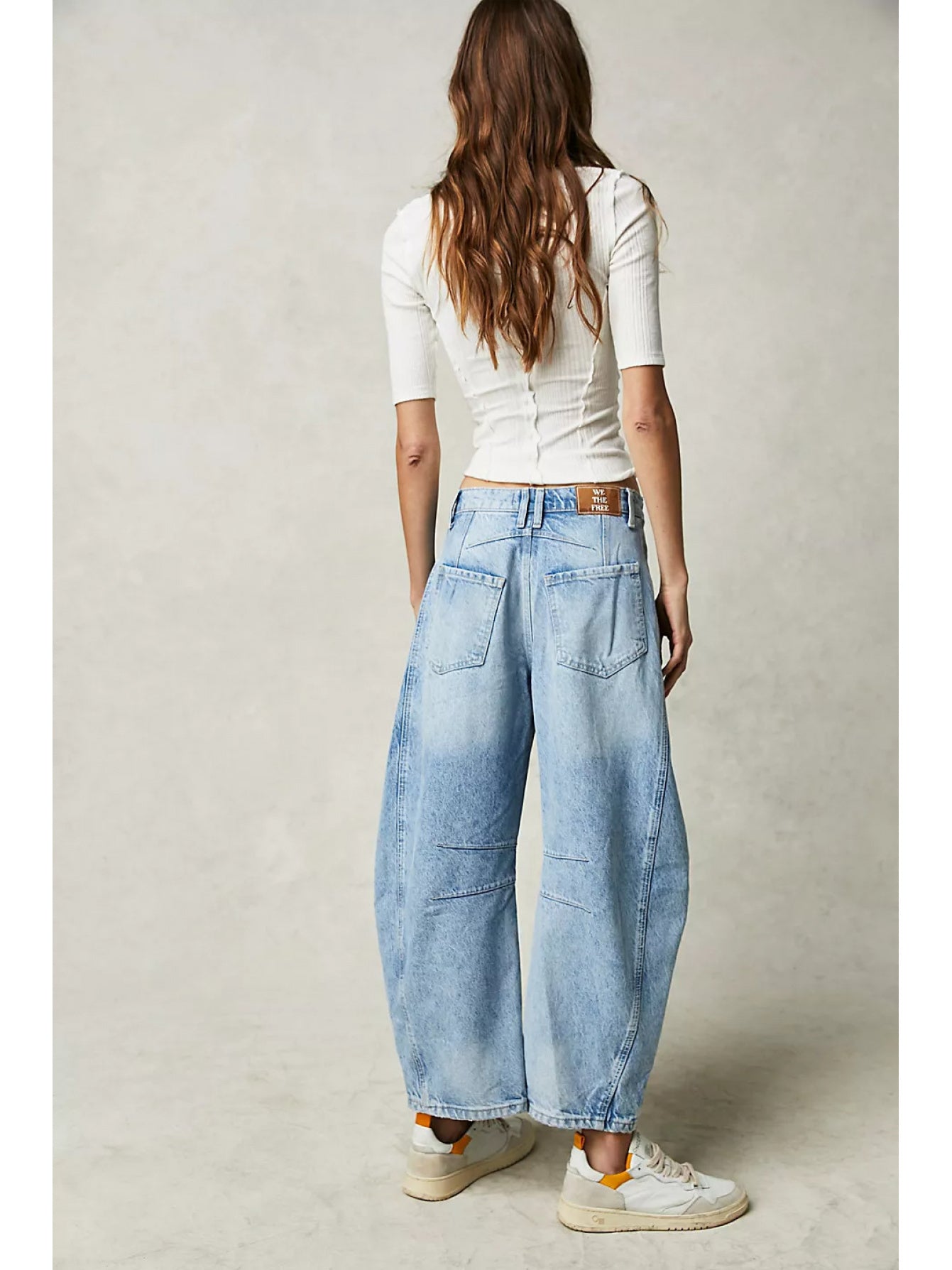 Women's Mid-Low Waist Loose Wide-Leg Jeans - Vintage Washed Denim Pants with Belt Loops & Pockets, All-Season Casual Trousers, Machine Washable
