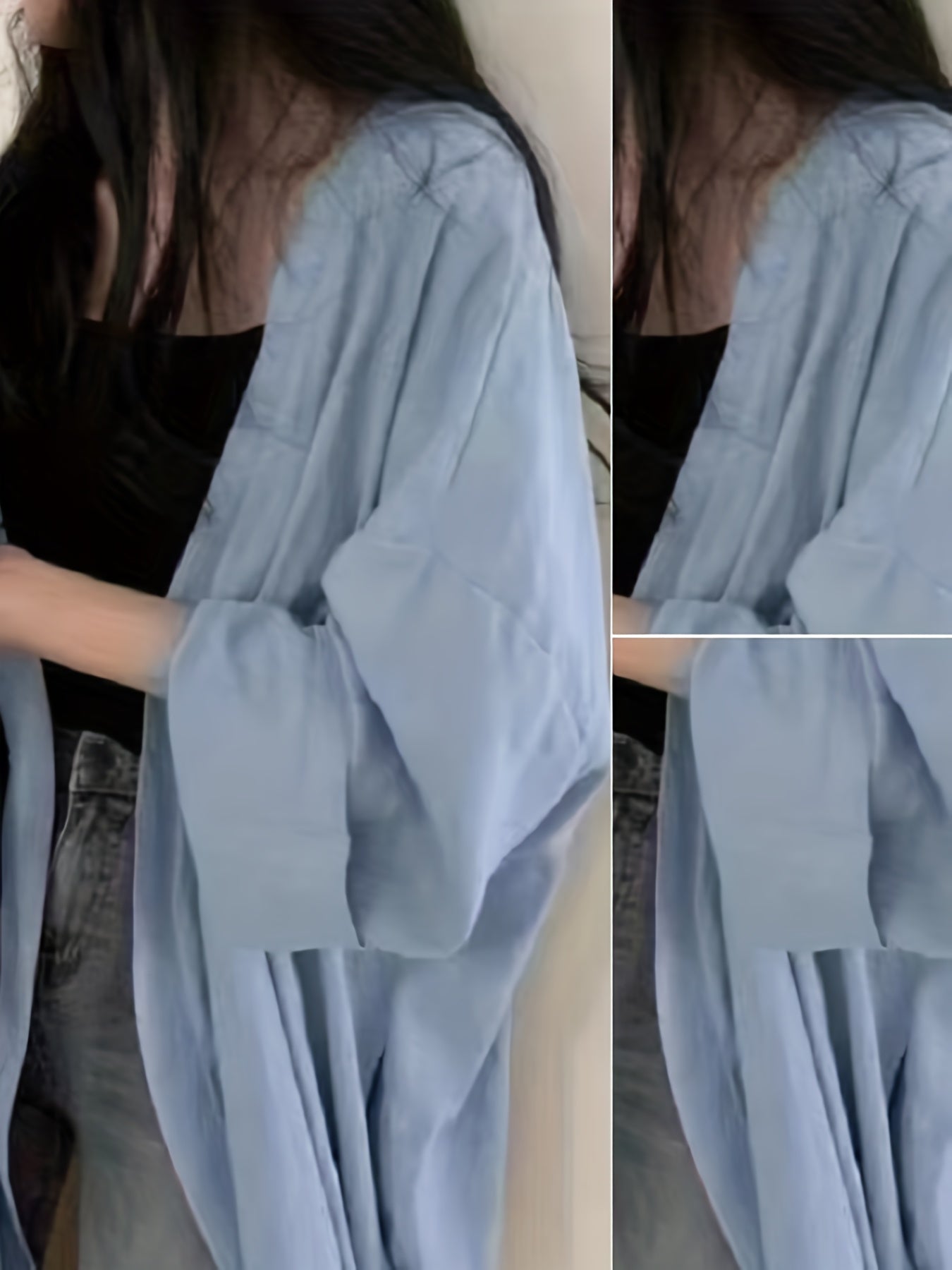 Women Long Cardigan Simple Solid Color Long Sleeve Loose Fit Bottom Split Slim Coat Summer Long Sunscreen Jacket