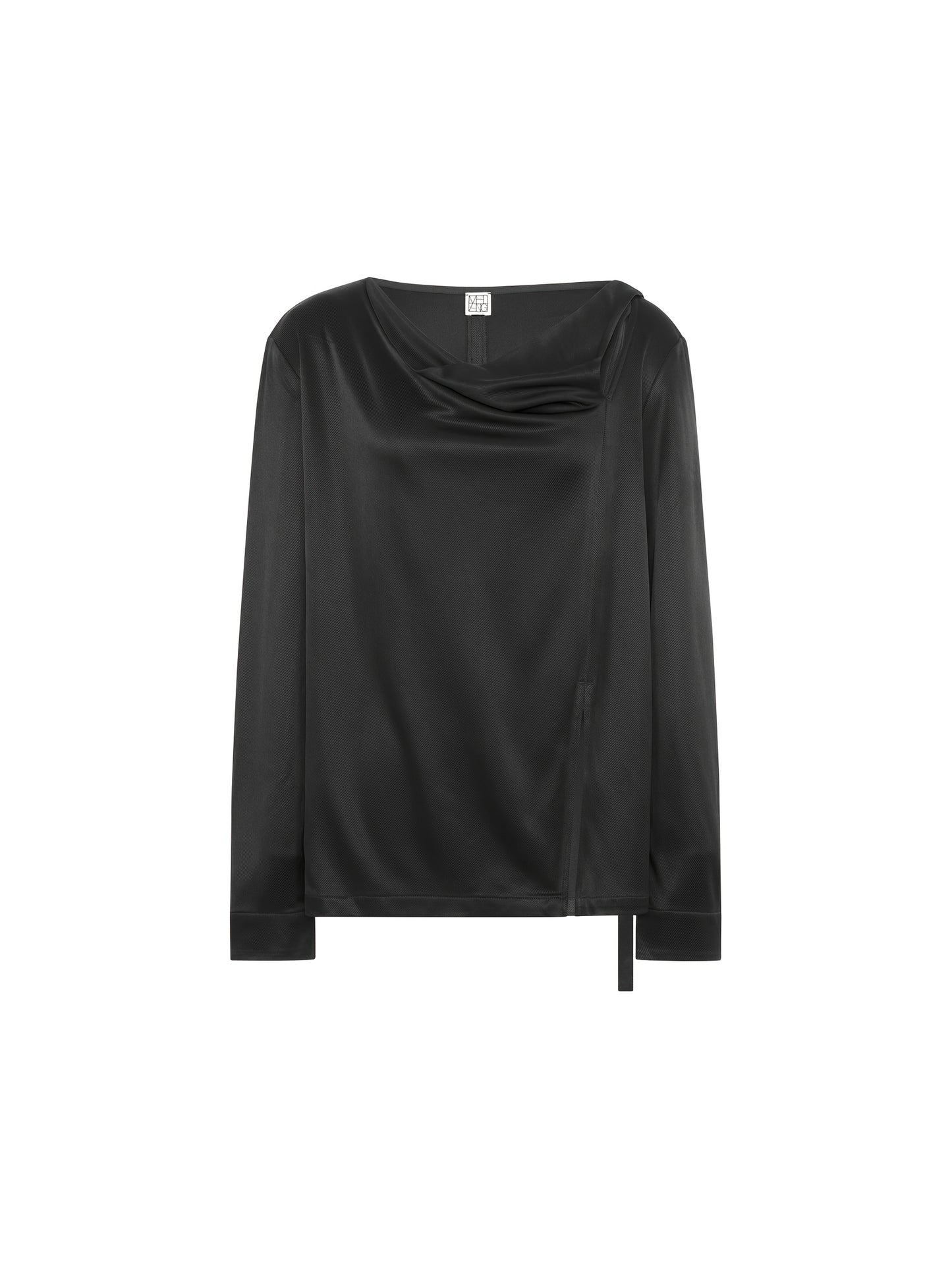 Night Lili Shirt Elegant Style Acetate Ribbon Neck Long Sleeve Shirt