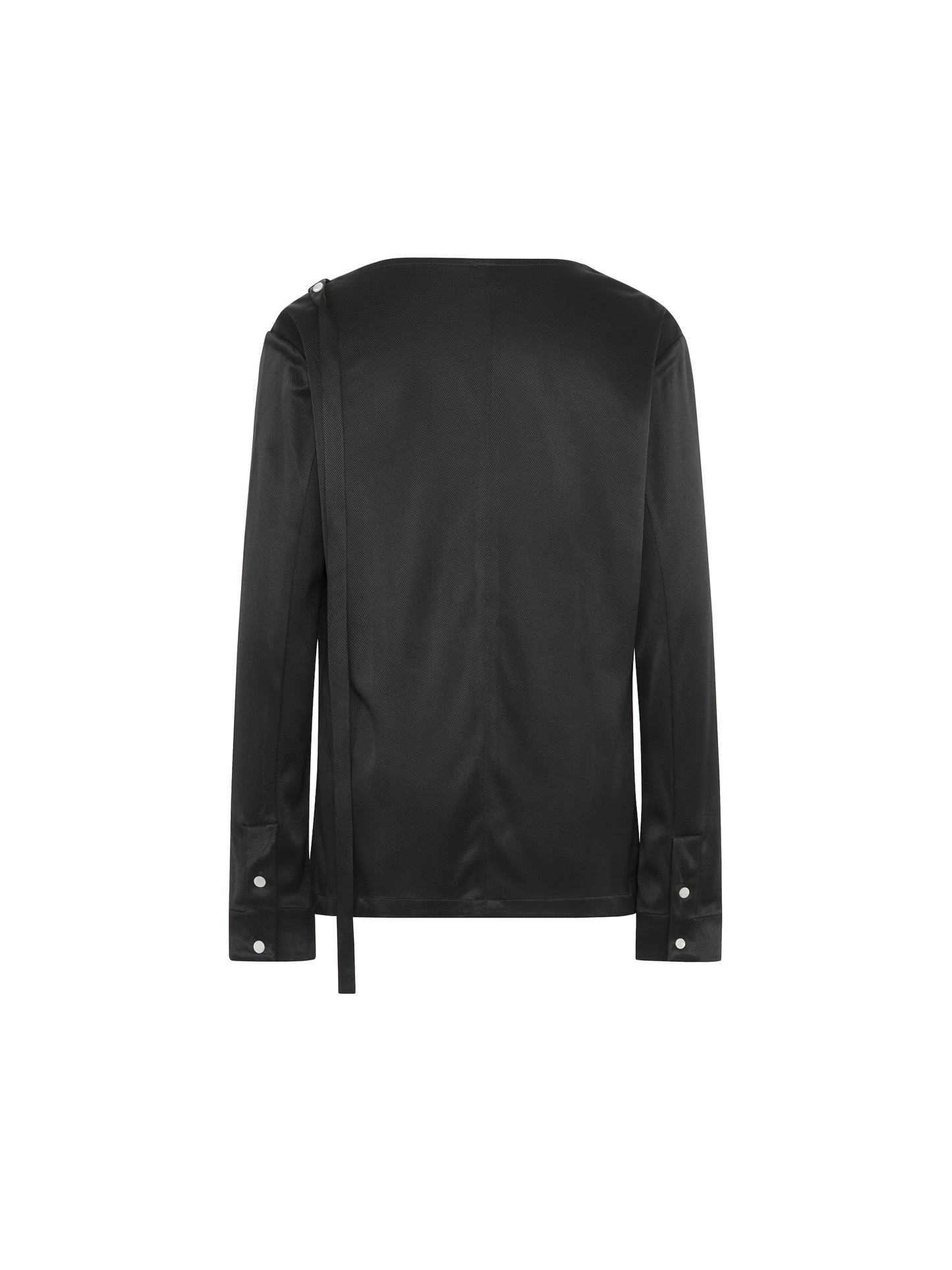 Night Lili Shirt Elegant Style Acetate Ribbon Neck Long Sleeve Shirt
