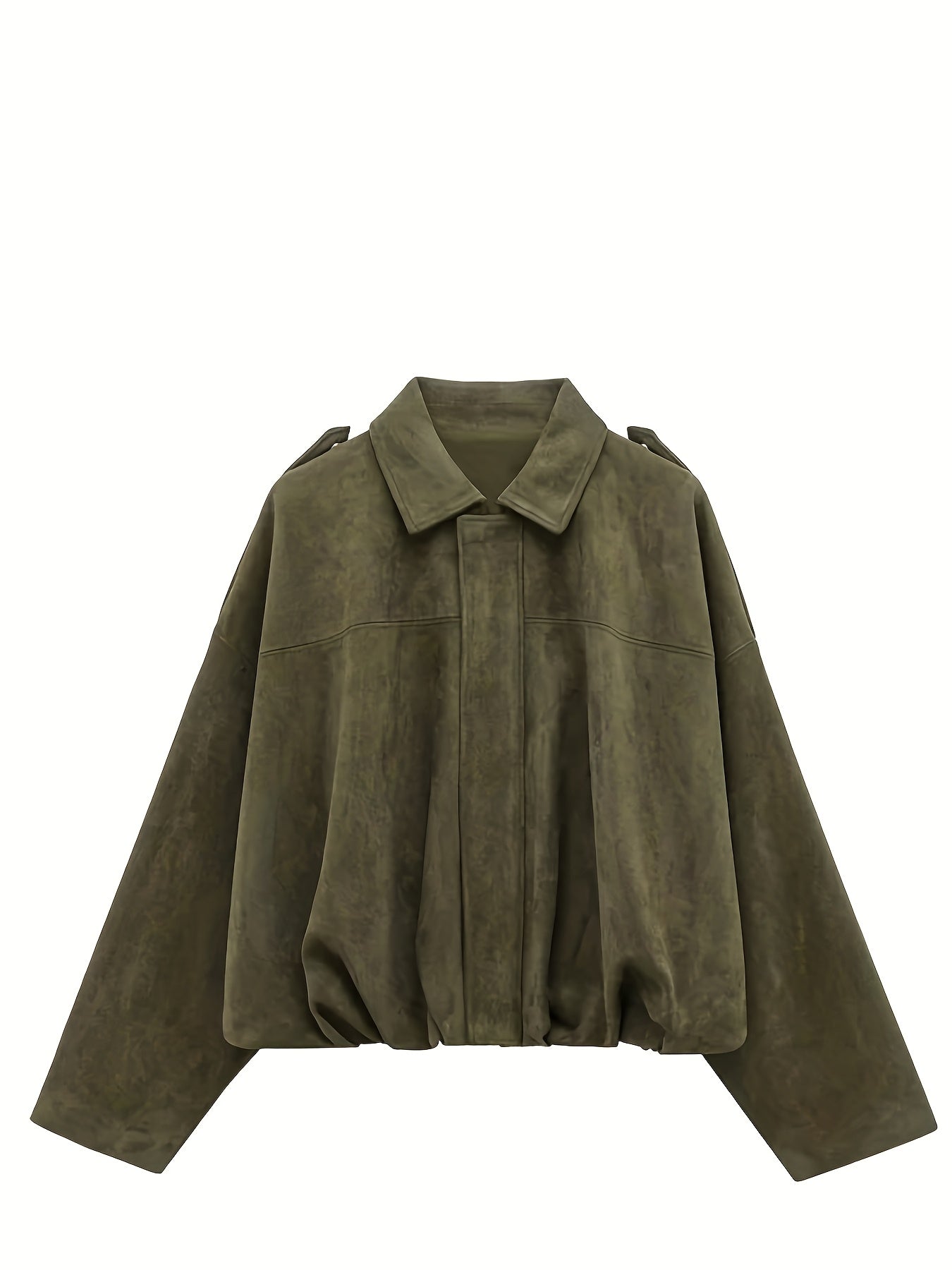 Women'S Stylish Olive Green Corduroy Jacket - Oversized Loose Fit with Belted Waist, Long Sleeves, and Button-Up Front, Perfect for Casual or Chic Outfits, Casual Wear Jacket | Belted Jacket | Buttonup Jacket