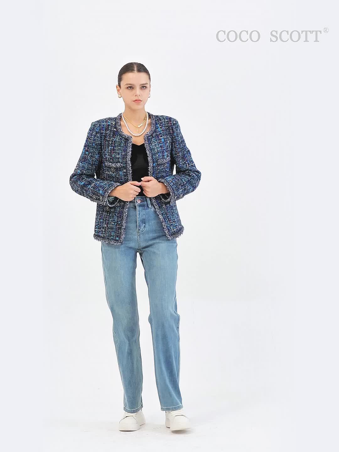 Elegant Striped Polyester Blazer for Women, French-Inspired High Luxury Coat with Long Sleeves, Regular Fit, Single Breasted Button Detail, Fall\u002FWinter Collection