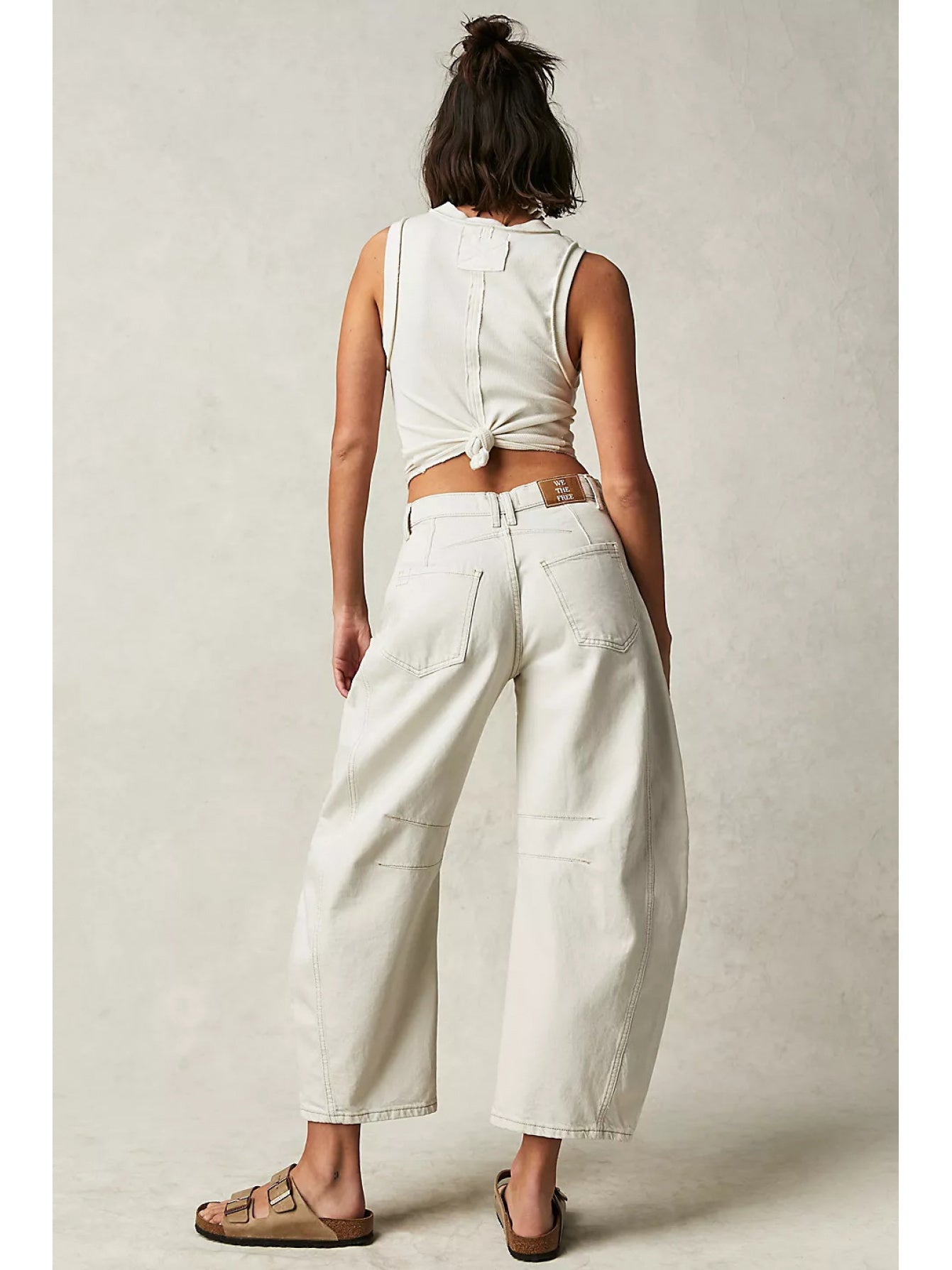 Women's Mid-Low Waist Loose Wide-Leg Jeans - Vintage Washed Denim Pants with Belt Loops & Pockets, All-Season Casual Trousers, Machine Washable